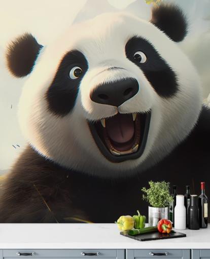 Gelukkige lachende Panda Fotobehang Gelukkige lachende Panda Fotobehang
