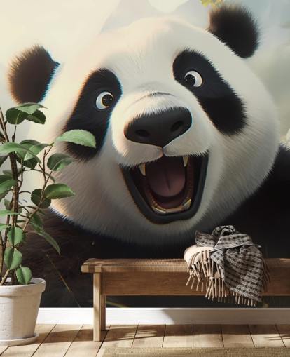Happy smiling Panda Wallpaper Mural