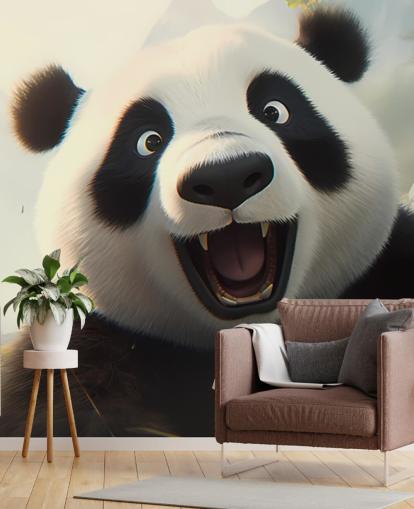 Happy smiling Panda Wallpaper Mural