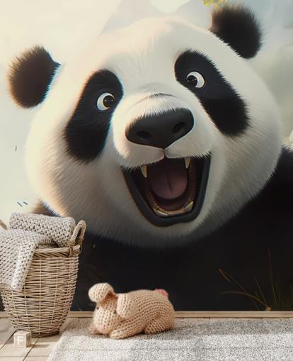 Happy smiling Panda Wallpaper Mural Happy smiling Panda Wallpaper Mural
