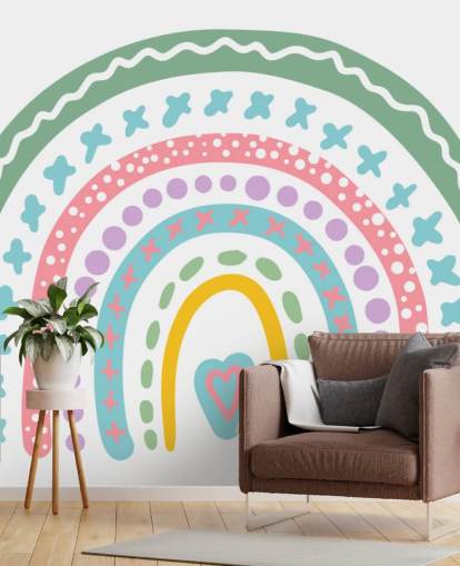 Bunte Boho-Regenbogen-Wandtapete für Mädchenzimmer Bunte Boho-Regenbogen-Wandtapete für Mädchenzimmer