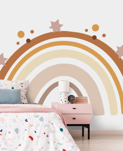 Neutral Boho Rainbow Wallpaper Mural for kids bedroom Neutral Boho Rainbow Wallpaper Mural for kids bedroom