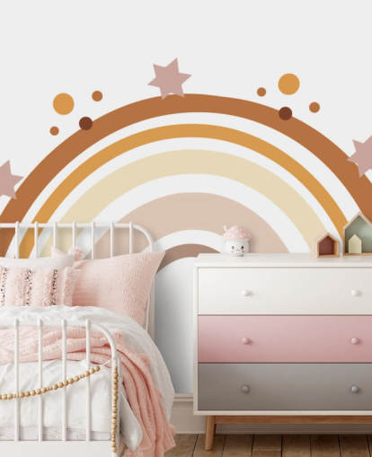 Neutral Boho Rainbow Wallpaper Mural for kids bedroom Neutral Boho Rainbow Wallpaper Mural for kids bedroom
