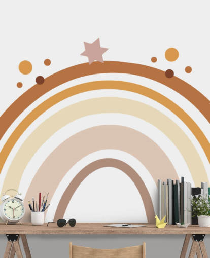 Neutrales Boho-Regenbogen-Tapeten-Wandbild für Kinderzimmer Neutrales Boho-Regenbogen-Tapeten-Wandbild für Kinderzimmer