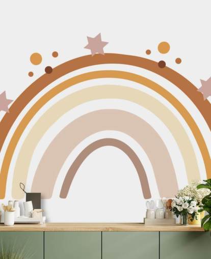 Papier peint mural Boho Rainbow neutre pour chambre d'enfant Papier peint mural Boho Rainbow neutre pour chambre d'enfant