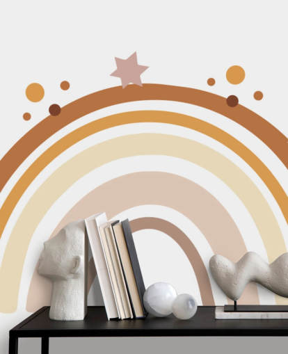 Neutral Boho Rainbow Wallpaper Mural for kids bedroom Neutral Boho Rainbow Wallpaper Mural for kids bedroom