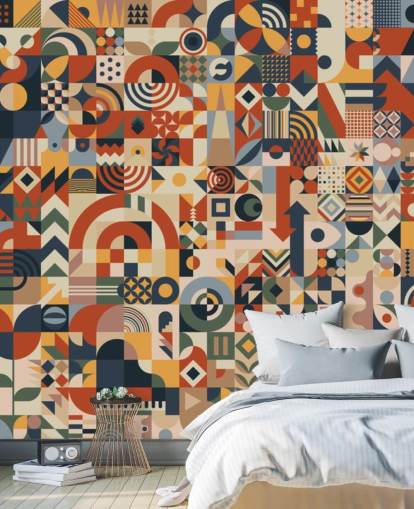 papier peint avec blocs abstraits géométriques