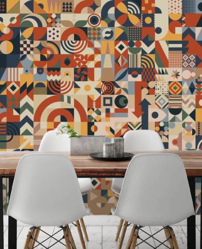 Tapeten-Wandbild mit geometrischen abstrakten Blöcken