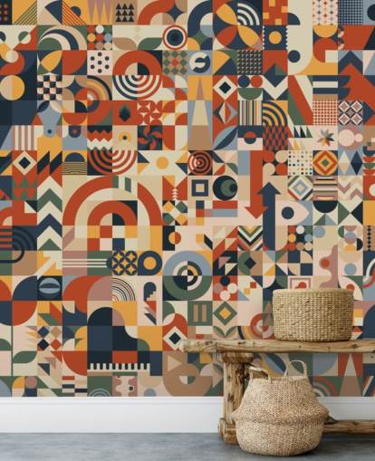 Tapeten-Wandbild mit geometrischen abstrakten Blöcken