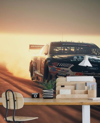 dark customisable NASCAR wallpaper mural called NASCAR On Track for bedrooms, offices and man caves