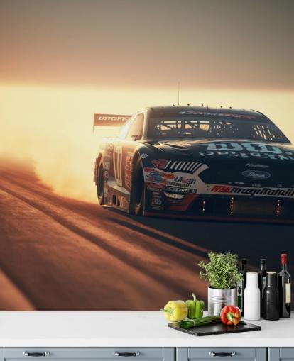 papier peint mural NASCAR foncé personnalisable appelé NASCAR On Track pour les chambres, les bureaux et les grottes