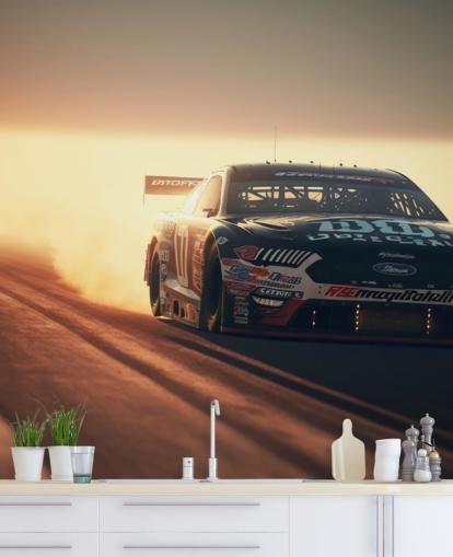 mural oscuro personalizable de NASCAR llamado NASCAR On Track para dormitorios, oficinas y cuevas para hombres mural oscuro personalizable de NASCAR llamado NASCAR On Track para dormitorios, oficinas y cuevas para hombres