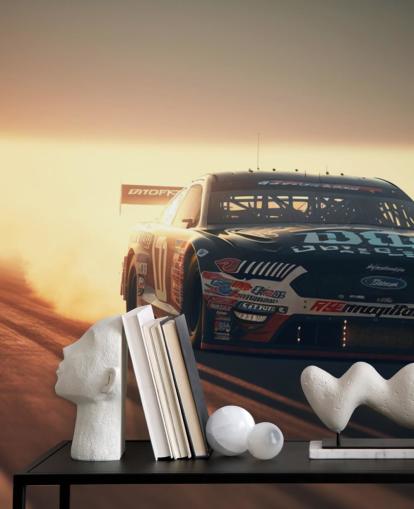 dark customisable NASCAR wallpaper mural called NASCAR On Track for bedrooms, offices and man caves