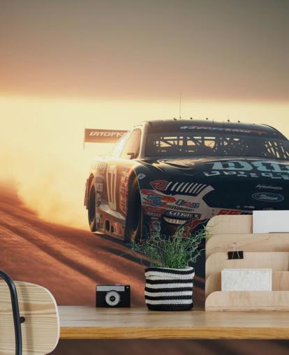 dark customisable NASCAR wallpaper mural called NASCAR On Track for bedrooms, offices and man caves dark customisable NASCAR wallpaper mural called NASCAR On Track for bedrooms, offices and man caves