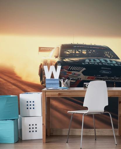 mørkt tilpasseligt NASCAR tapetmaleri kaldet NASCAR On Track til soveværelser, kontorer og mandshuler mørkt tilpasseligt NASCAR tapetmaleri kaldet NASCAR On Track til soveværelser, kontorer og mandshuler