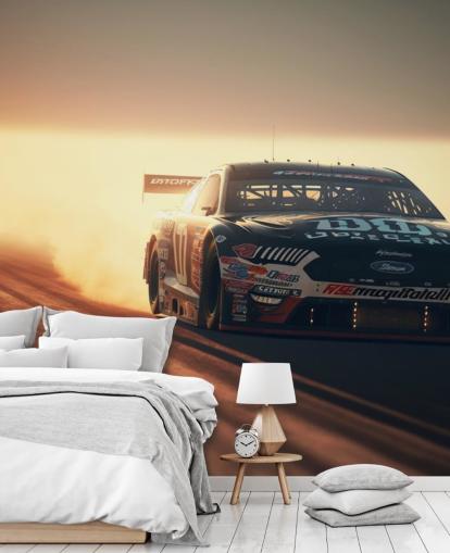 dark customizable NASCAR wallpaper mural called NASCAR On Track for bedrooms, offices and man caves dark customizable NASCAR wallpaper mural called NASCAR On Track for bedrooms, offices and man caves