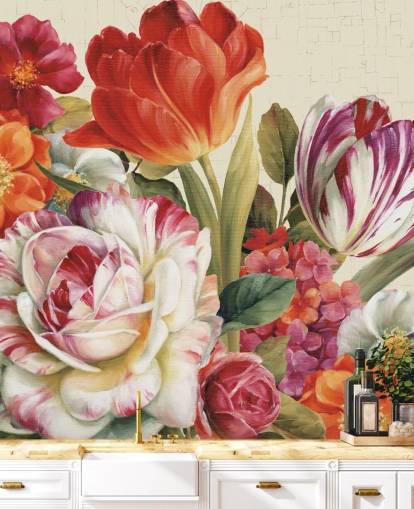 farbenfrohes botanisches Wandbild farbenfrohes botanisches Wandbild