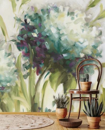 blue Hydrangea Field botanical Wall Mural by Lisa Audit blue Hydrangea Field botanical Wall Mural by Lisa Audit