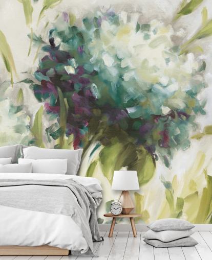 blue Hydrangea Field botanical Wall Mural by Lisa Audit blue Hydrangea Field botanical Wall Mural by Lisa Audit