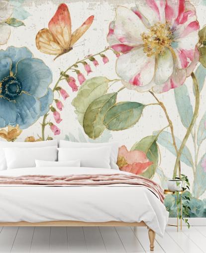 colourful botanical wall mural colourful botanical wall mural