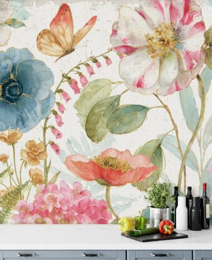 colorful botanical wall mural colorful botanical wall mural