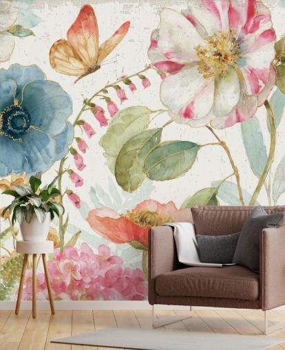 farbenfrohes botanisches Wandbild farbenfrohes botanisches Wandbild