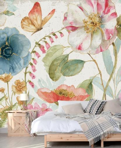 farbenfrohes botanisches Wandbild farbenfrohes botanisches Wandbild