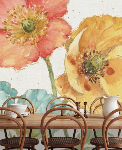 Wandbild mit drei Blumen