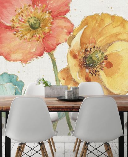 Wandbild mit drei Blumen