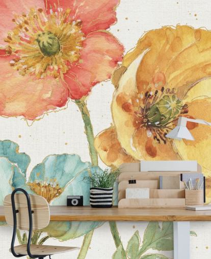 Wandbild mit drei Blumen