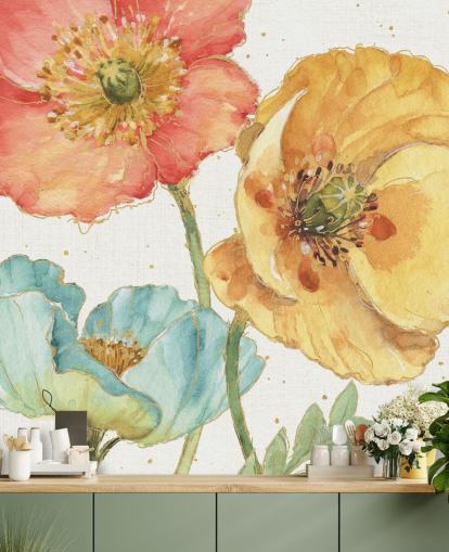 tre blomster veggmaleri tre blomster veggmaleri