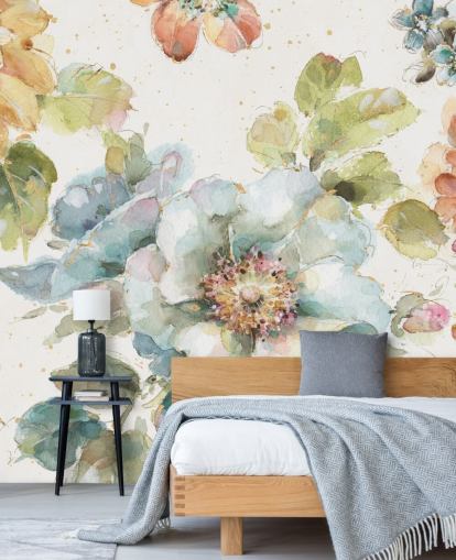 Colorido mural floral grande