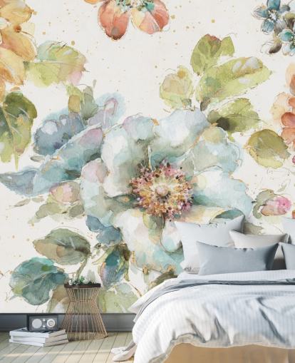 Colorido mural floral grande