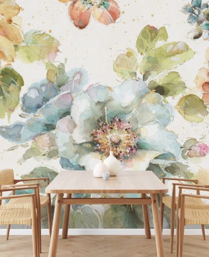 Colorido mural floral grande Colorido mural floral grande