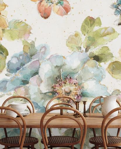 Colorido mural floral grande