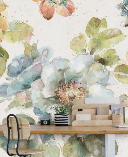 Colorido mural floral grande Colorido mural floral grande