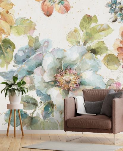 Colorido mural floral grande