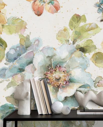 Colorido mural floral grande