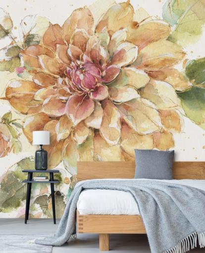 goldenes botanisches Wandbild