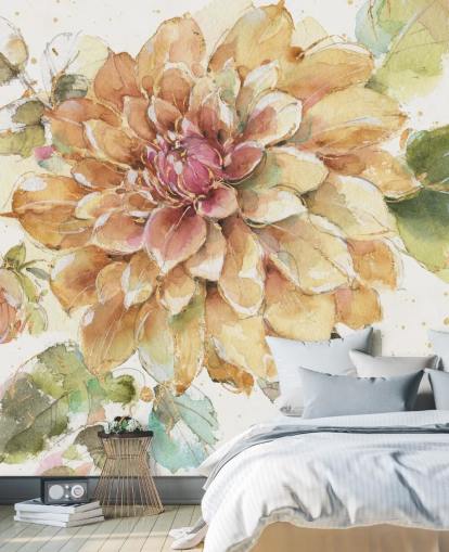 golden Botanical Wall Mural