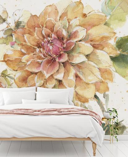 goldenes botanisches Wandbild