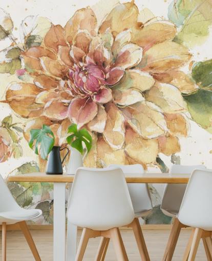 Decorazione murale botanica dorata