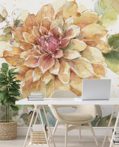 golden Botanical Wall Mural