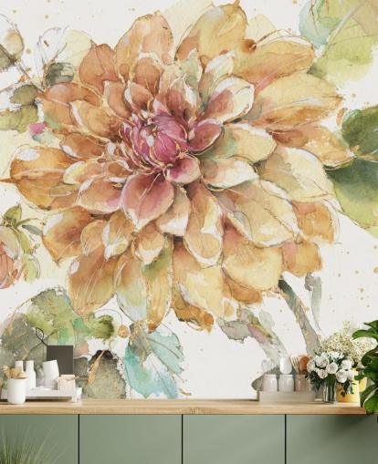 Decorazione murale botanica dorata Decorazione murale botanica dorata