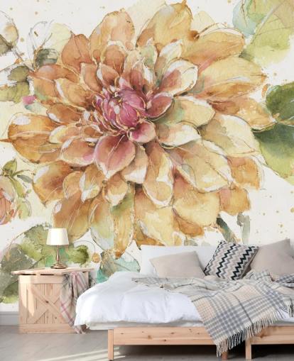 golden Botanical Wall Mural