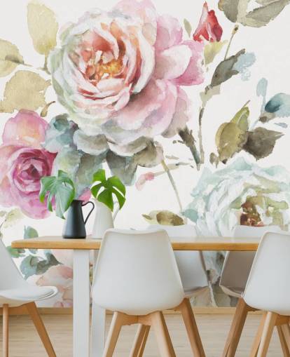 farbenfrohes botanisches Wandbild