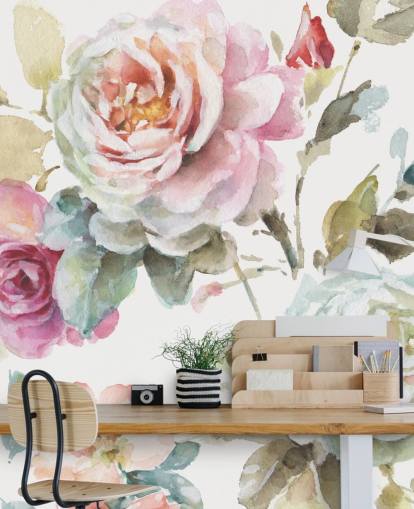 farbenfrohes botanisches Wandbild