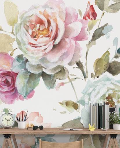 farbenfrohes botanisches Wandbild