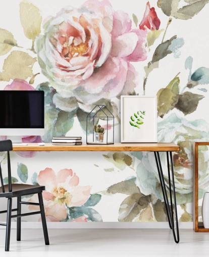 farbenfrohes botanisches Wandbild