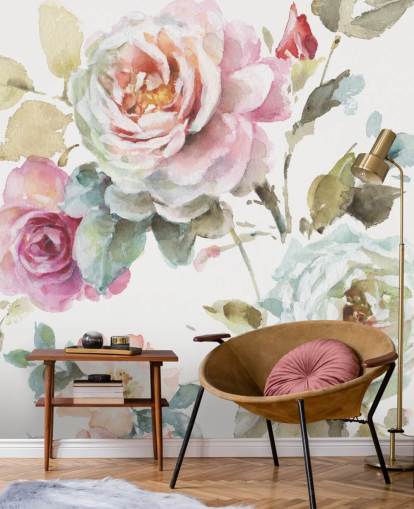 colorful botanical wall mural